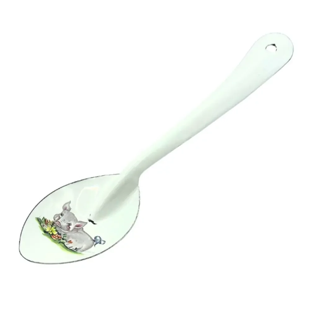 Vintage Daugherty Studios Enameled Spoon Pig Cottagecore Farmhouse Decor
